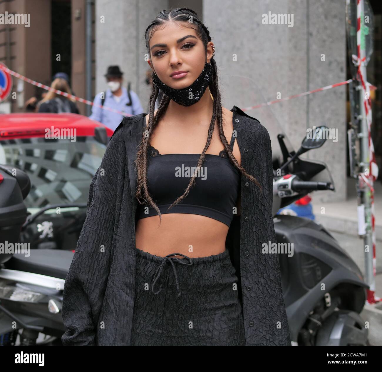 Web star Elisa Maino in street style outfits during Milano Fashion Week