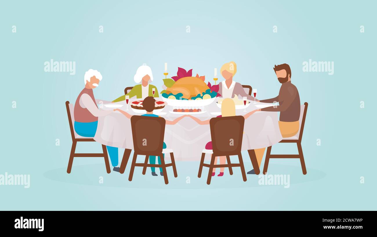 Thanksgiving day flat vector illustration Stock Vector Image & Art - Alamy