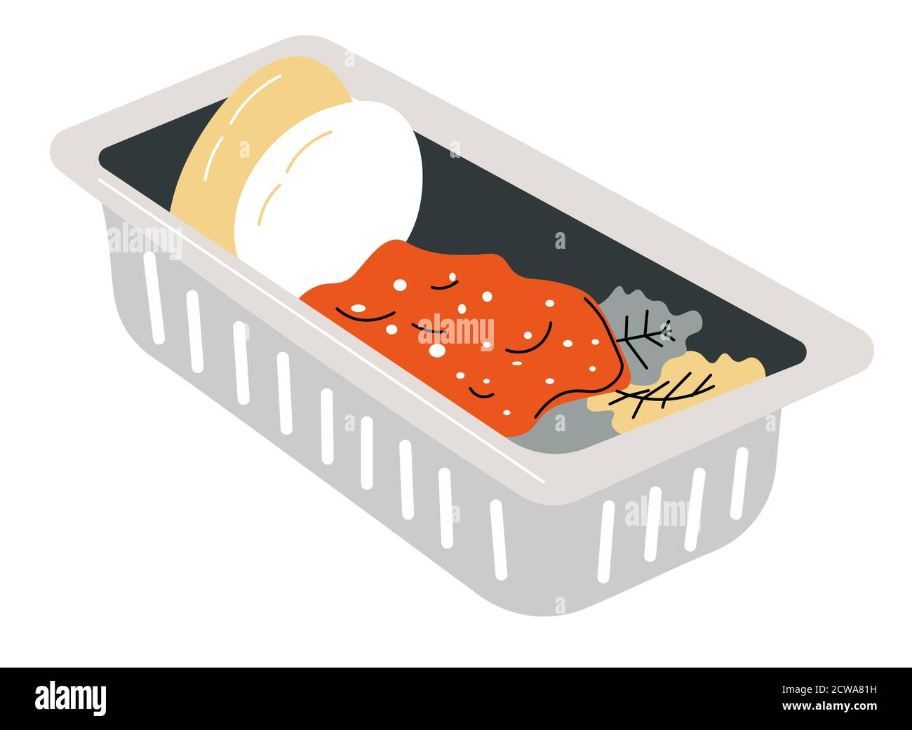 Lunch box with eggs, porridge and salad vector Stock Vector