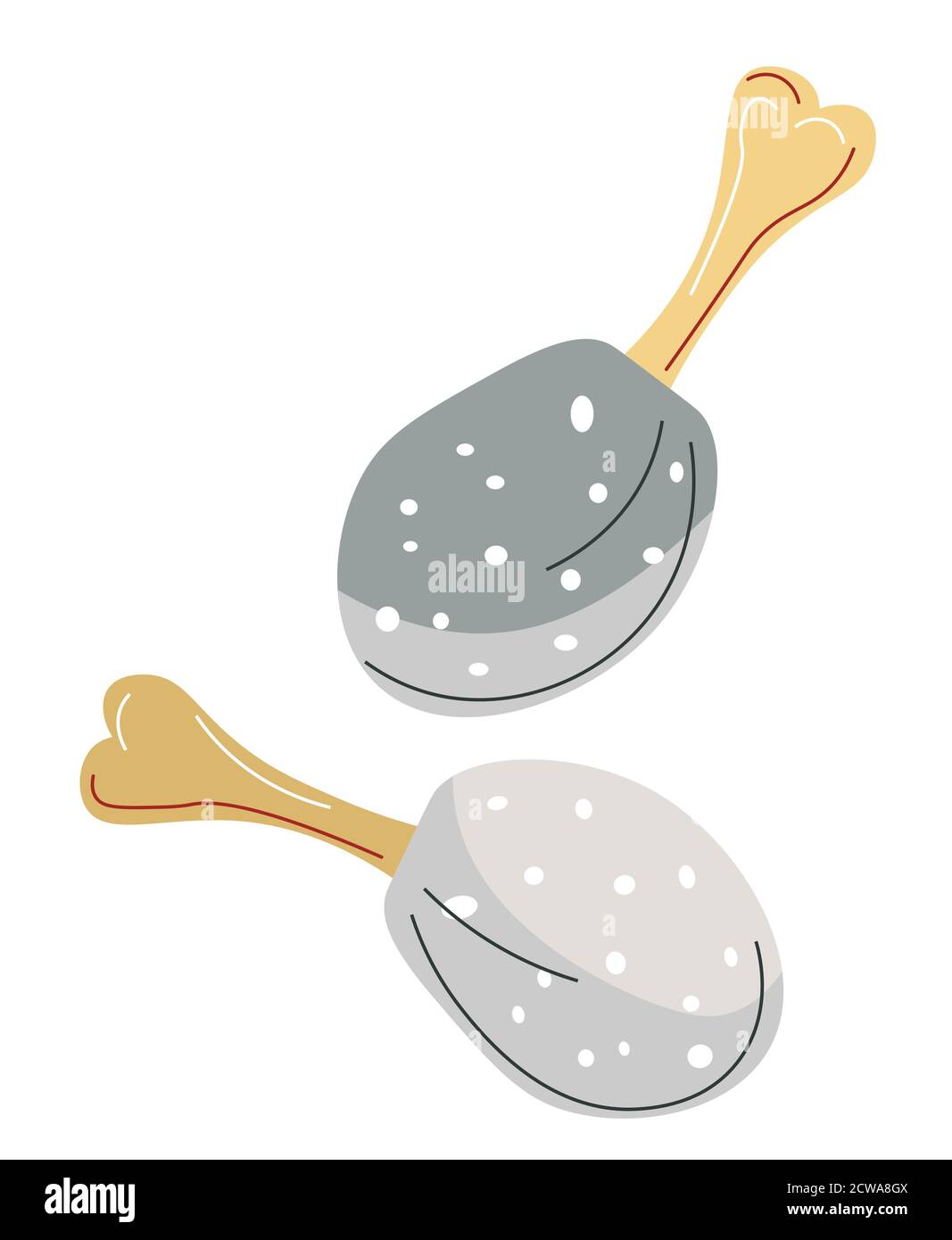 Fried drumsticks or chicken legs, fast food vector Stock Vector
