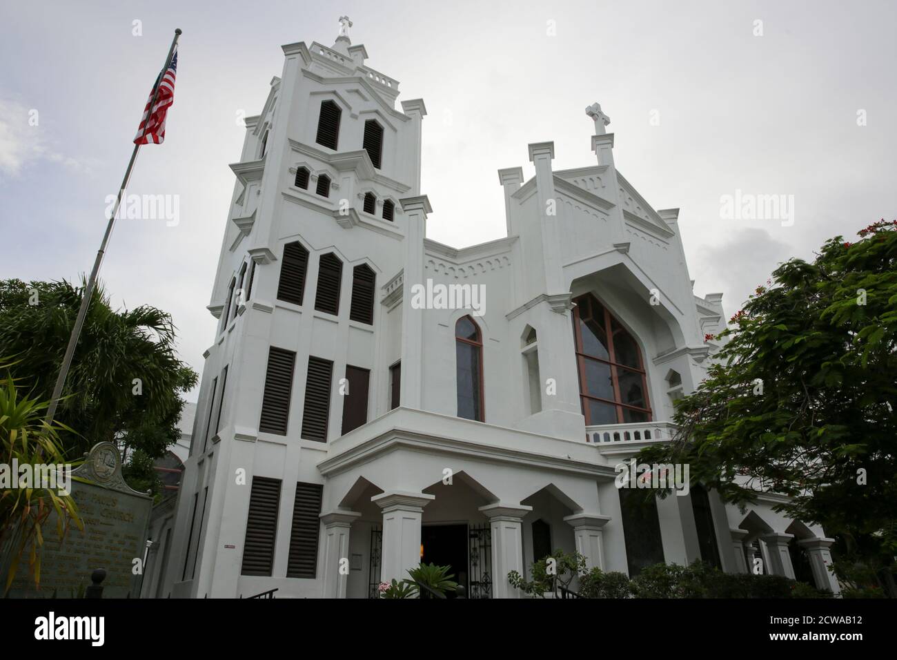 Exterior of the St Paul's Episcopal Church in Key West, Florida Keys, Florida, USA Stock Photo