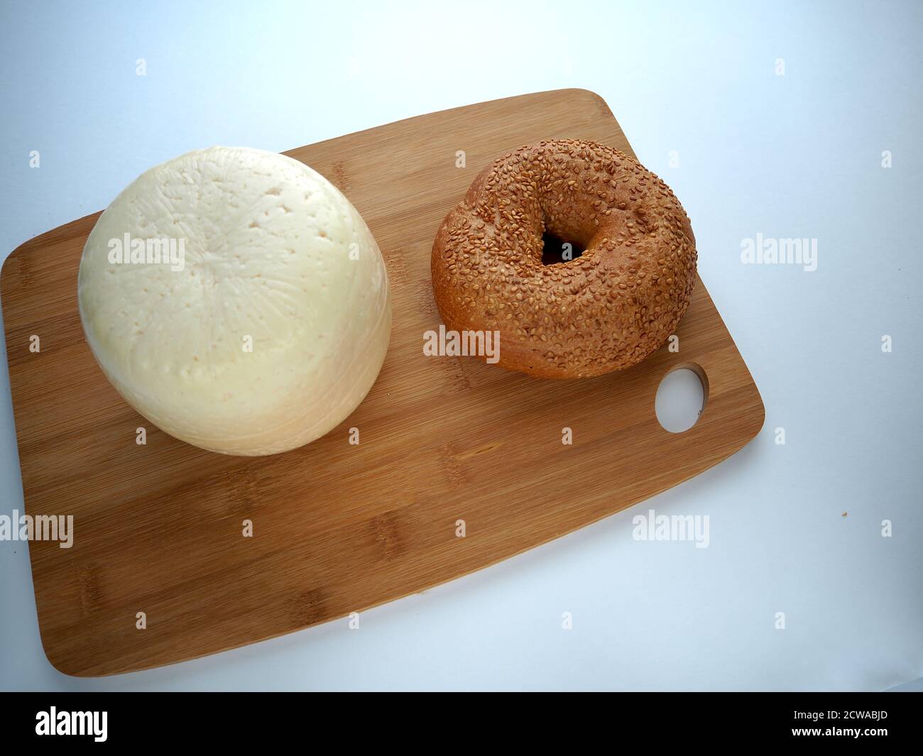 Cheese, round head with sesame bun. Stock Photo