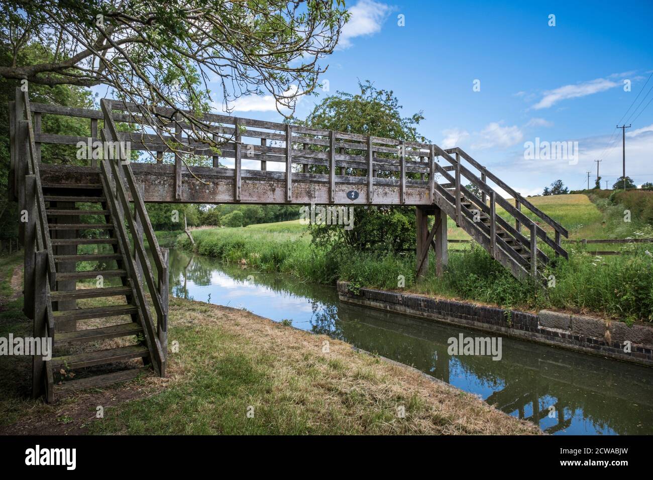 A neglected wooden bridge, Gilberts Bridge No 2, over the Grand Union