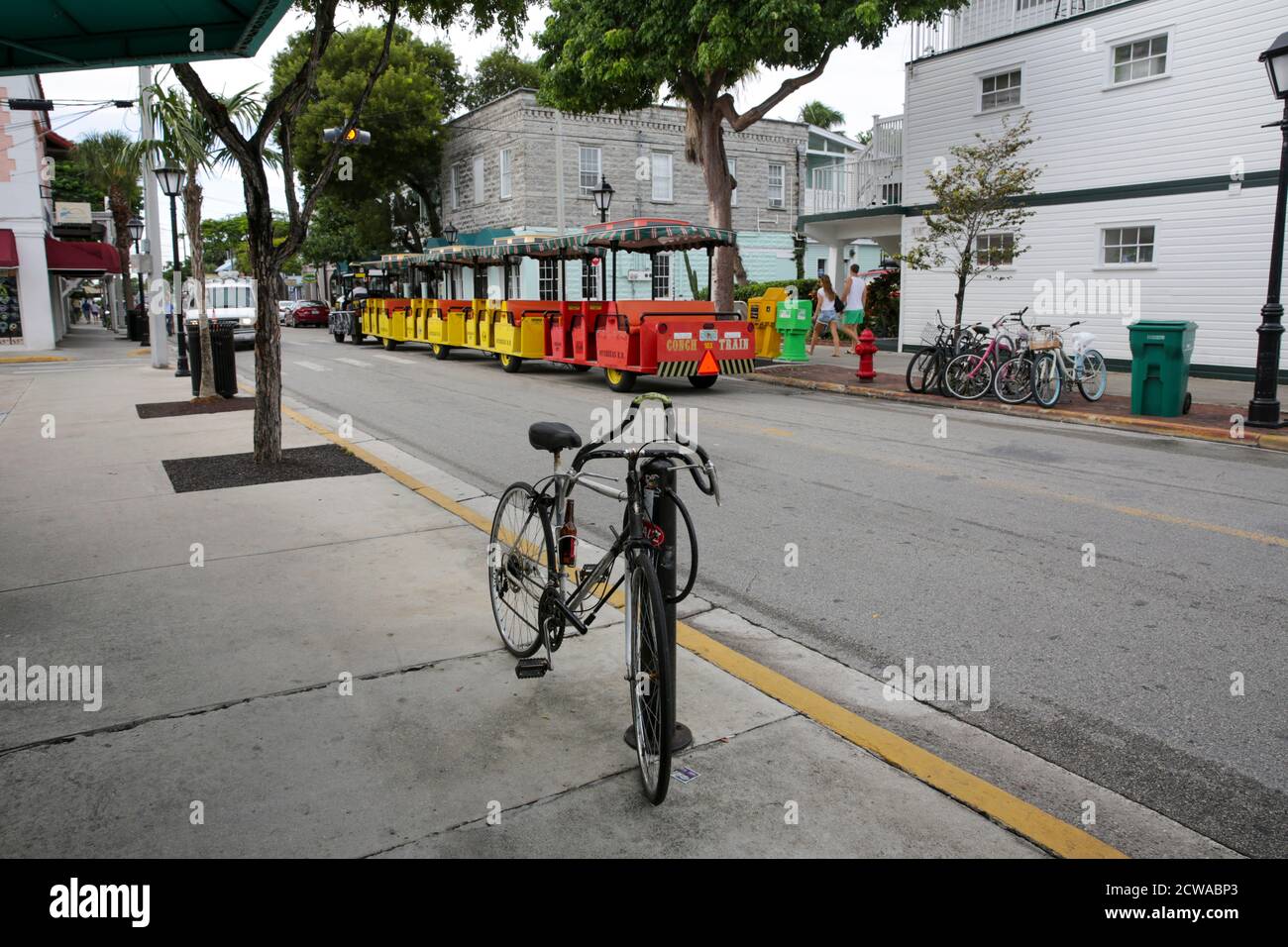 Green transport by bicycle at Key West, Florida, USA Stock Photo