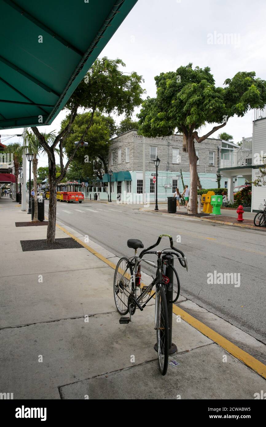 Green transport by bicycle at Key West, Florida, USA Stock Photo