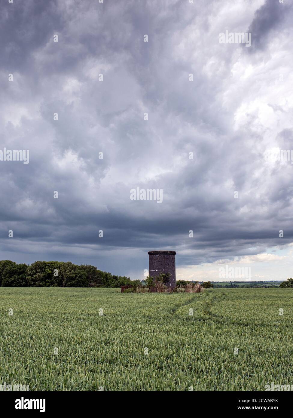 A ventilation shaft from one of the Kelmarsh tunnels, disused railway tunnels, Brampton Valley Way, Northamptonshire, England Stock Photo
