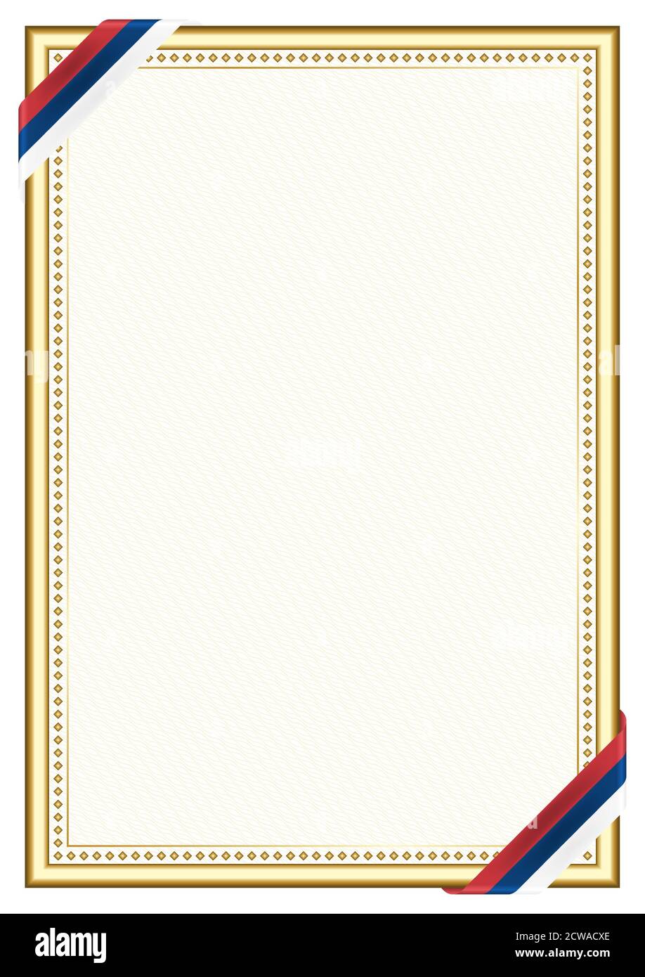 Vertical frame and border with Serbia flag, template elements for your