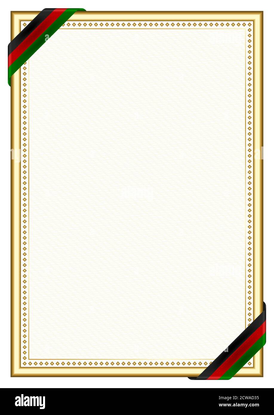 Vertical frame and border with Kenya flag, template elements for your