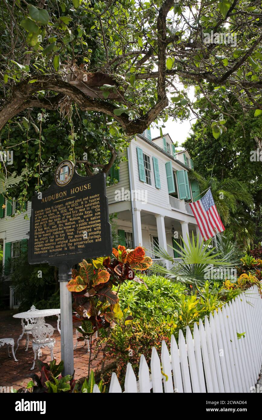 Audubon House & Tropical Gardens. A museum dedicated to the naturalist John James Audubon. Key West, Florida, USA Stock Photo