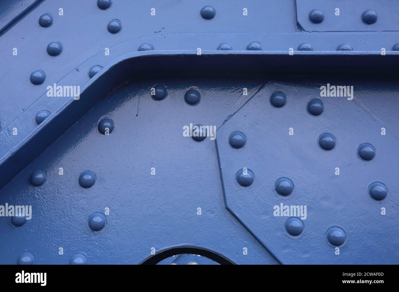 Cracow. Krakow. Poland. Riveted steel construction of the bridge painted blue. Stock Photo