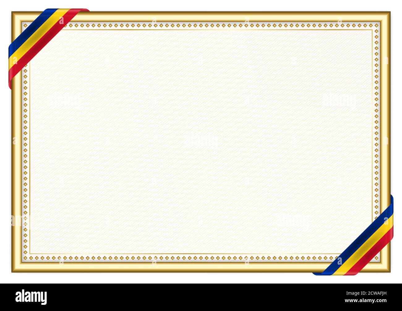 Horizontal frame and border with Romania flag, template elements for your  certificate and diploma. Vector Stock Vector Image & Art - Alamy