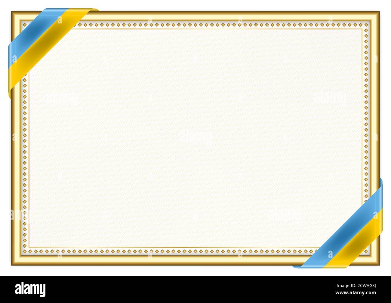 Horizontal  frame and border with Tuva flag, template elements for your certificate and diploma. Vector. Stock Vector