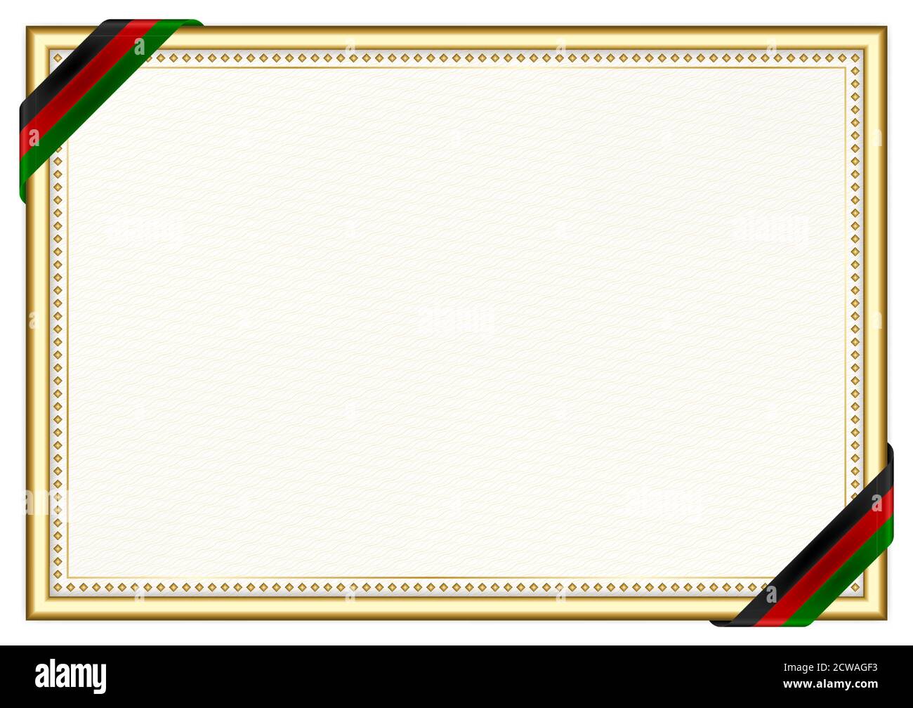 Horizontal frame and border with Kenya flag, template elements for your