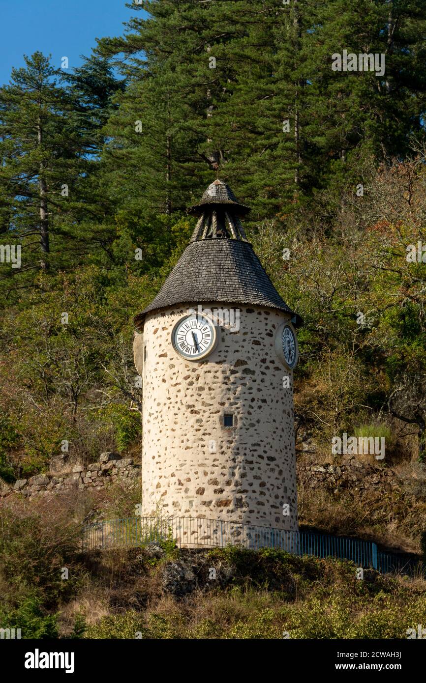 Aubusson, the clock tower, Creuse department, Nouvelle Aquitaine, France Stock Photo