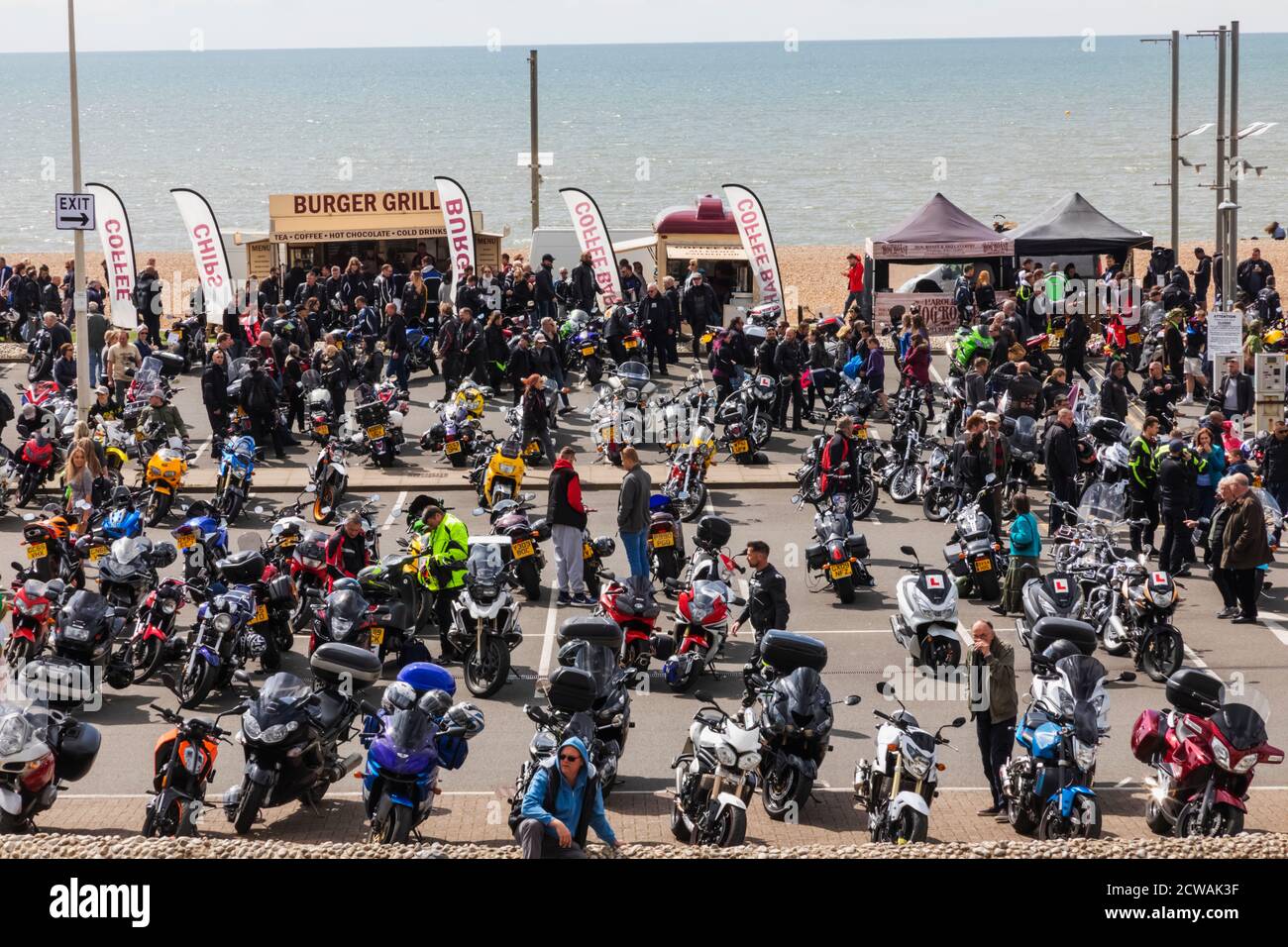 England, East Sussex, Hastings, Hastings Seafront, Motorcycle Rally Stock Photo