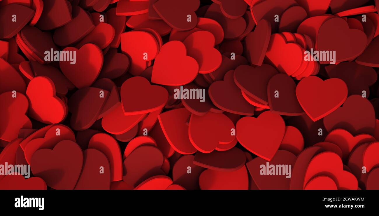 3D rendering of a red hearts background Stock Photo - Alamy