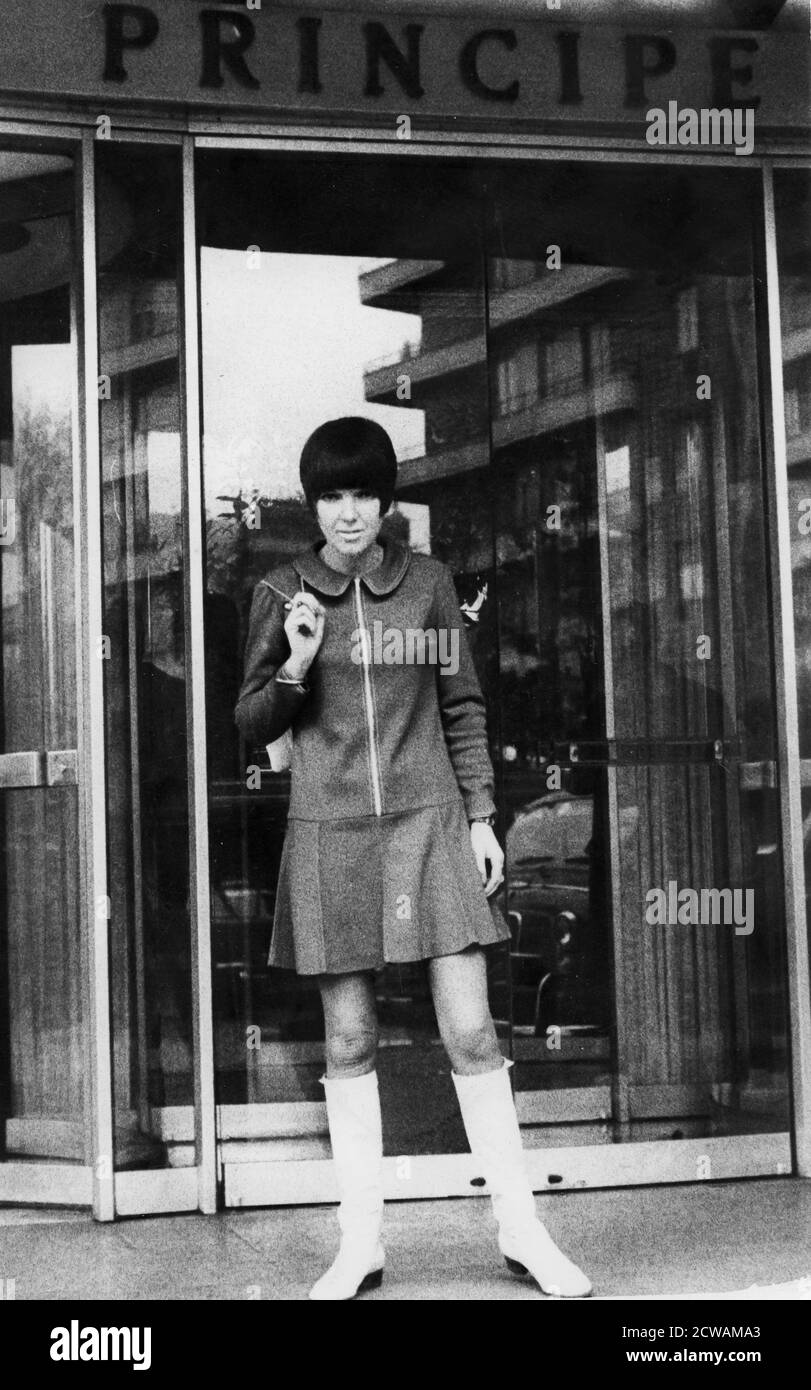 mary quant, created the fashion of miniskirts, milan 1967 Stock Photo