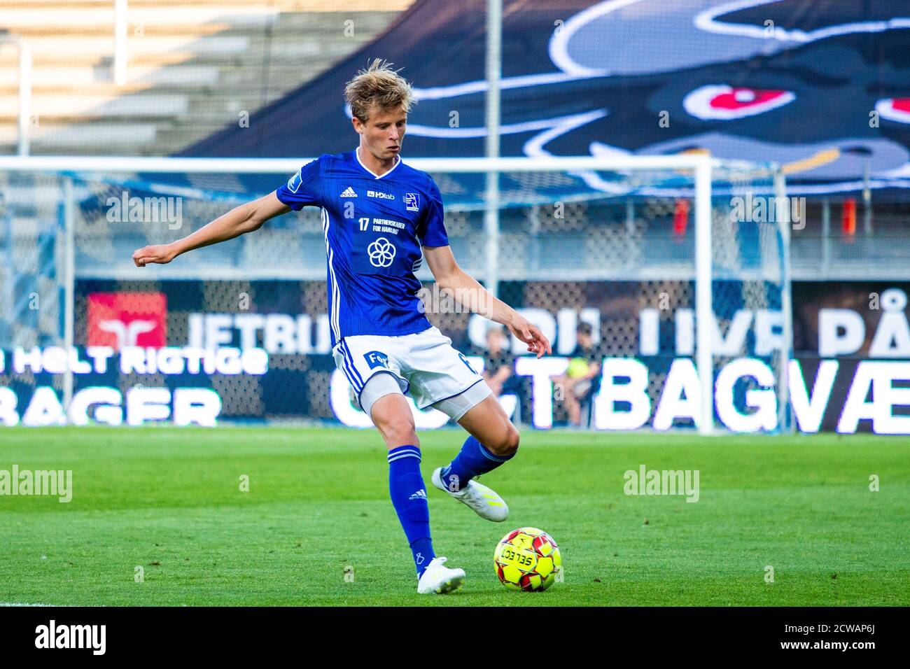 Li Winther Lyngby, Denmark, 26th, July 2019. Frederik Winther (6) of Lyngby seen ...
