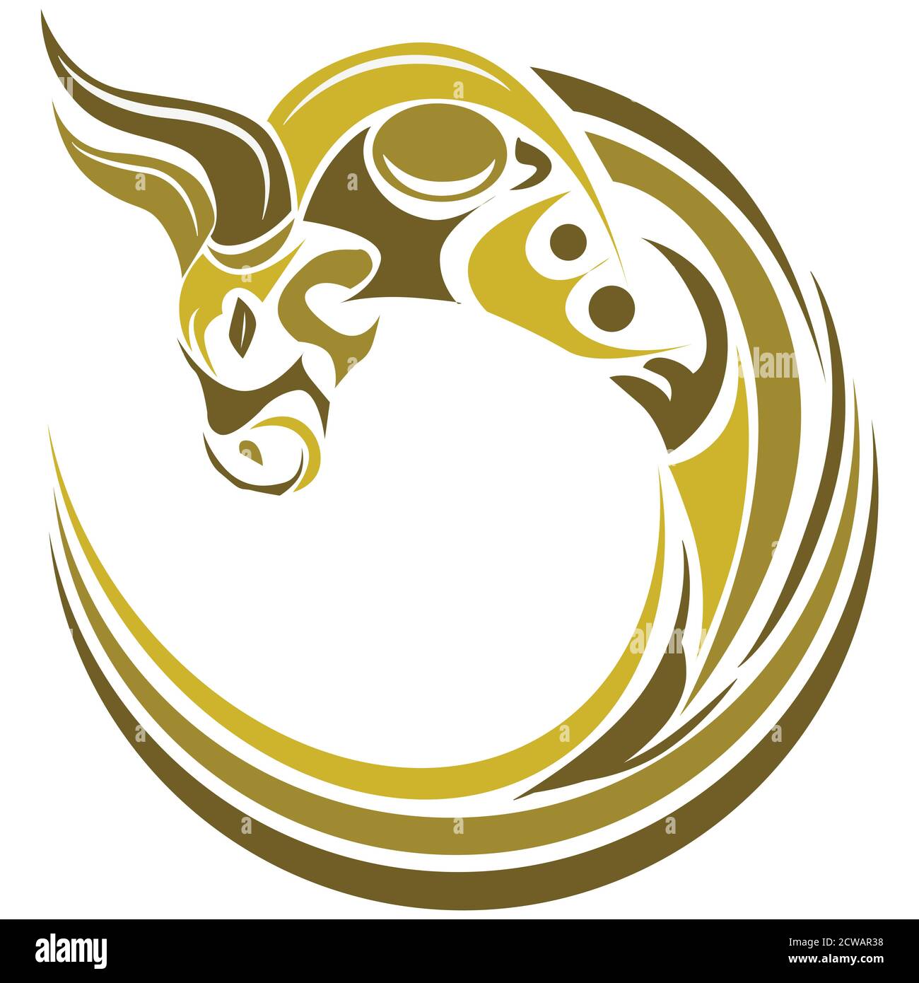 Gold Ox Tribal Tattoo For Chinese New Year 2021 Stock Vector Image Art Alamy