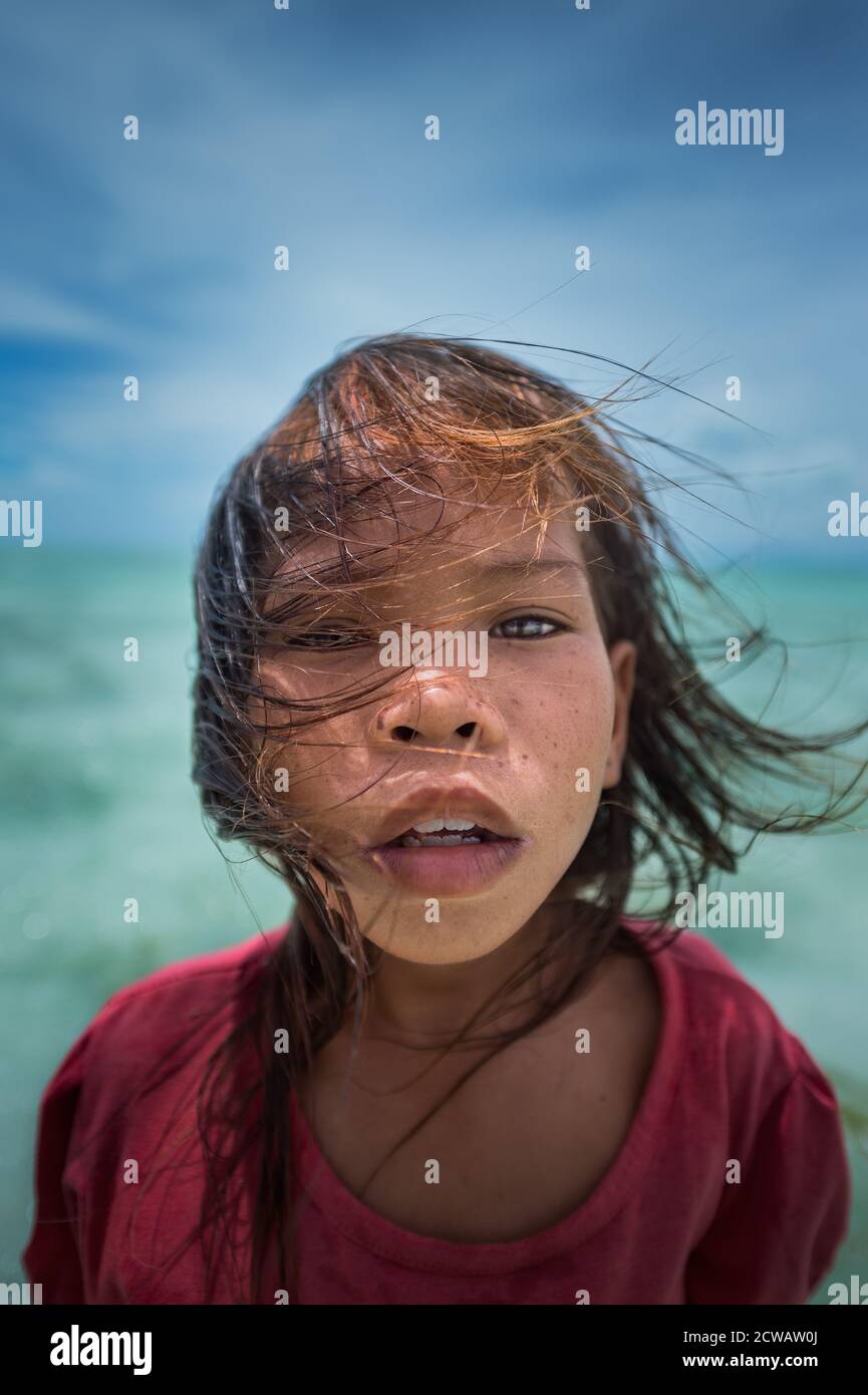 Nomadic Sea Gypsy around the island in Semporna, Sabah, Malaysia