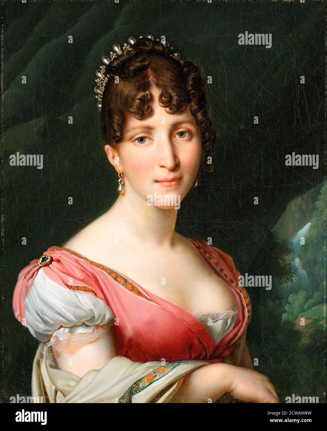 Hortense de Beauharnais (1783-1837), Queen Consort of Holland, portrait painting by Anne-Louis Girodet-Trioson, 1805-1809 Stock Photo