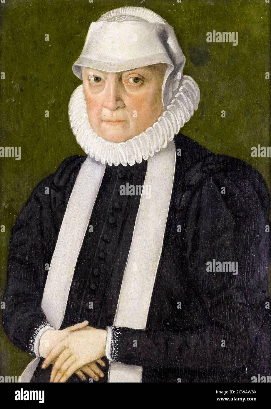 Portrait of a Woman thought to be Anna Jagiellon (1523-1596) Queen of Poland, painting by unknown artist, 1570-1580 Stock Photo