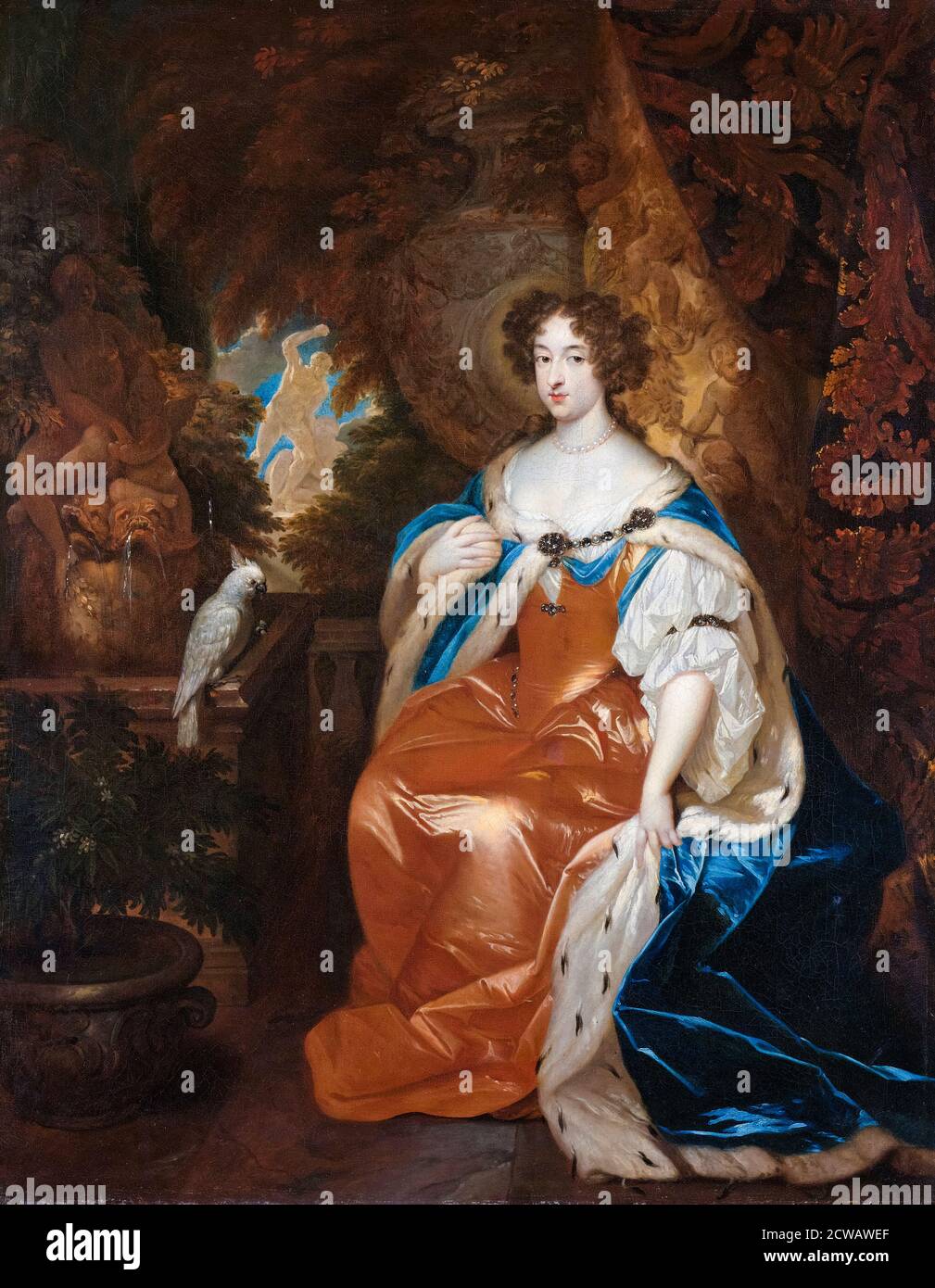 Mary Stuart (1662-1694) (Mary II of England), Queen of England Scotland and Ireland, portrait painting by Caspar Netscher, circa 1683 Stock Photo