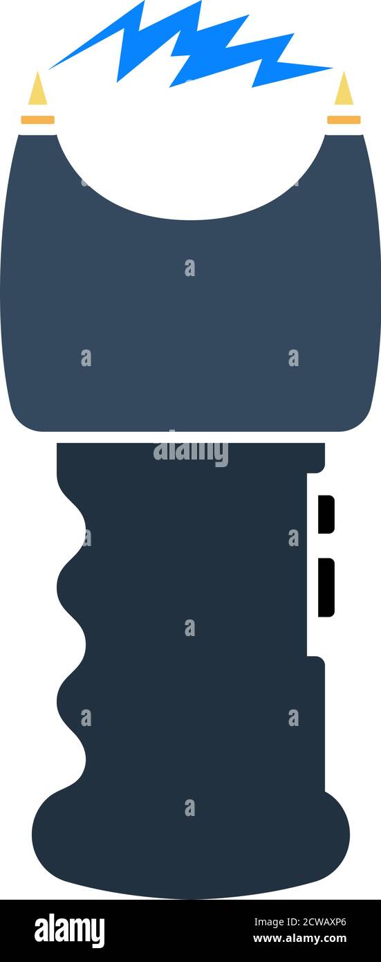 Stun Gun Icon. Flat Color Design. Vector Illustration Stock Vector ...
