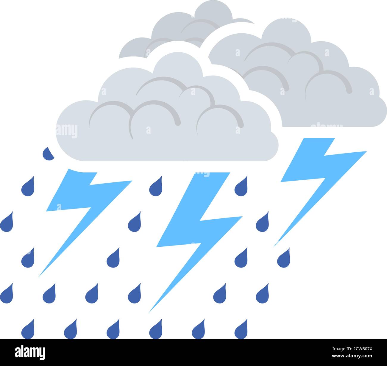 Thunderstorm Icon. Flat Color Design. Vector Illustration Stock Vector ...