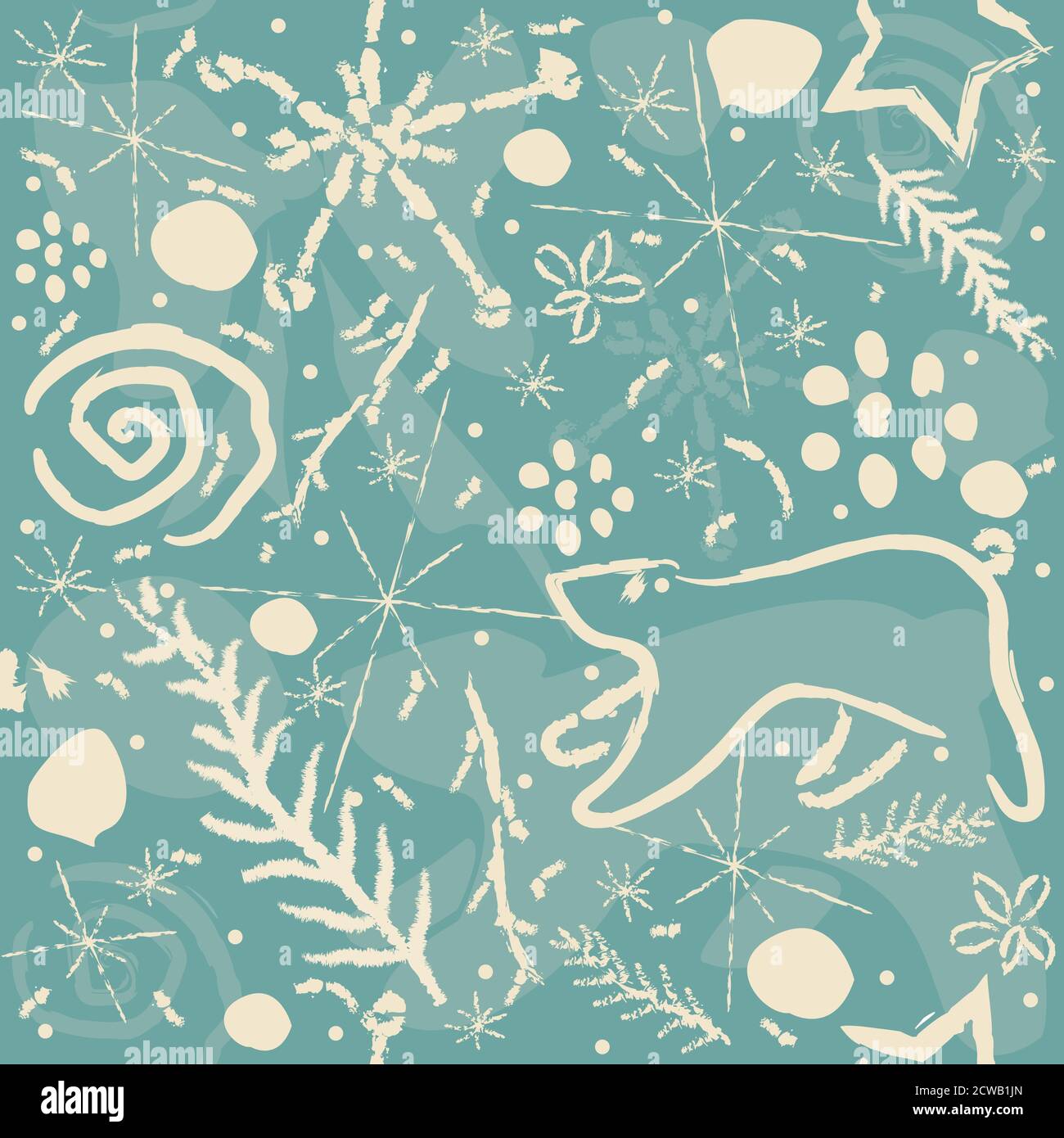 Cute Hand Drawn Winter Pattern. Seamless Pattern. Vector Illustration ...