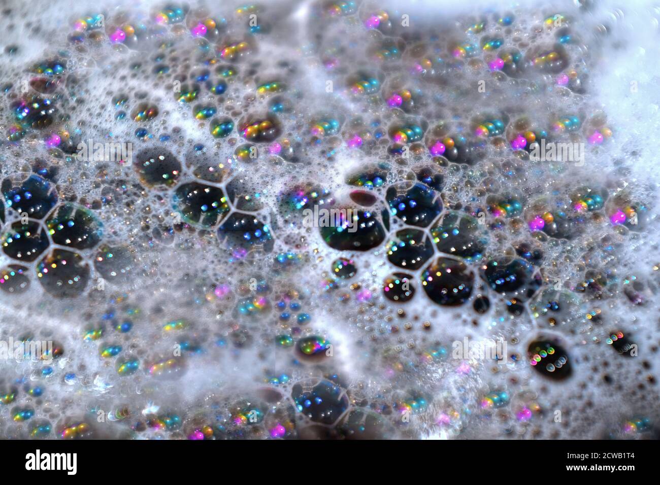Abstract Close up of soap bubbles Stock Photo