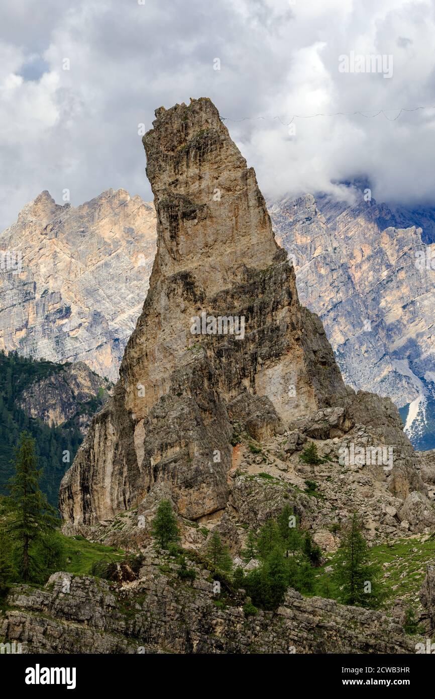 Alpine landscape in the high mountains, with dolomite rocks in the ...