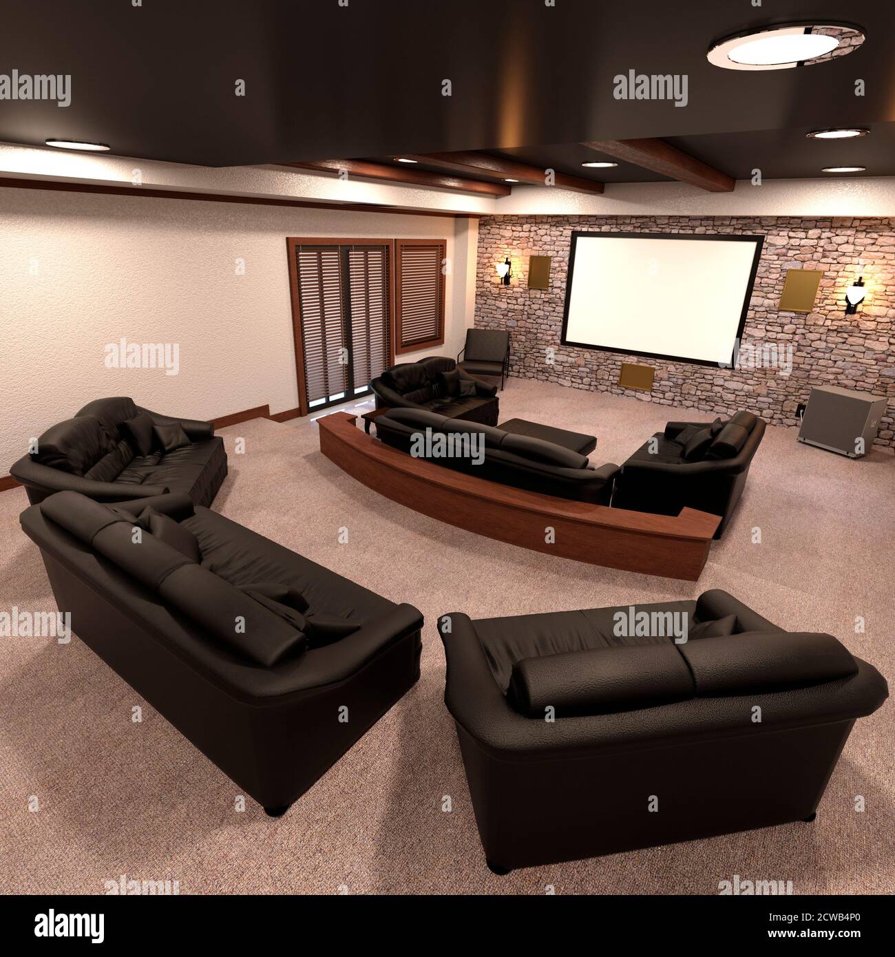 Luxury home movie theater screen hi-res stock photography and images ...