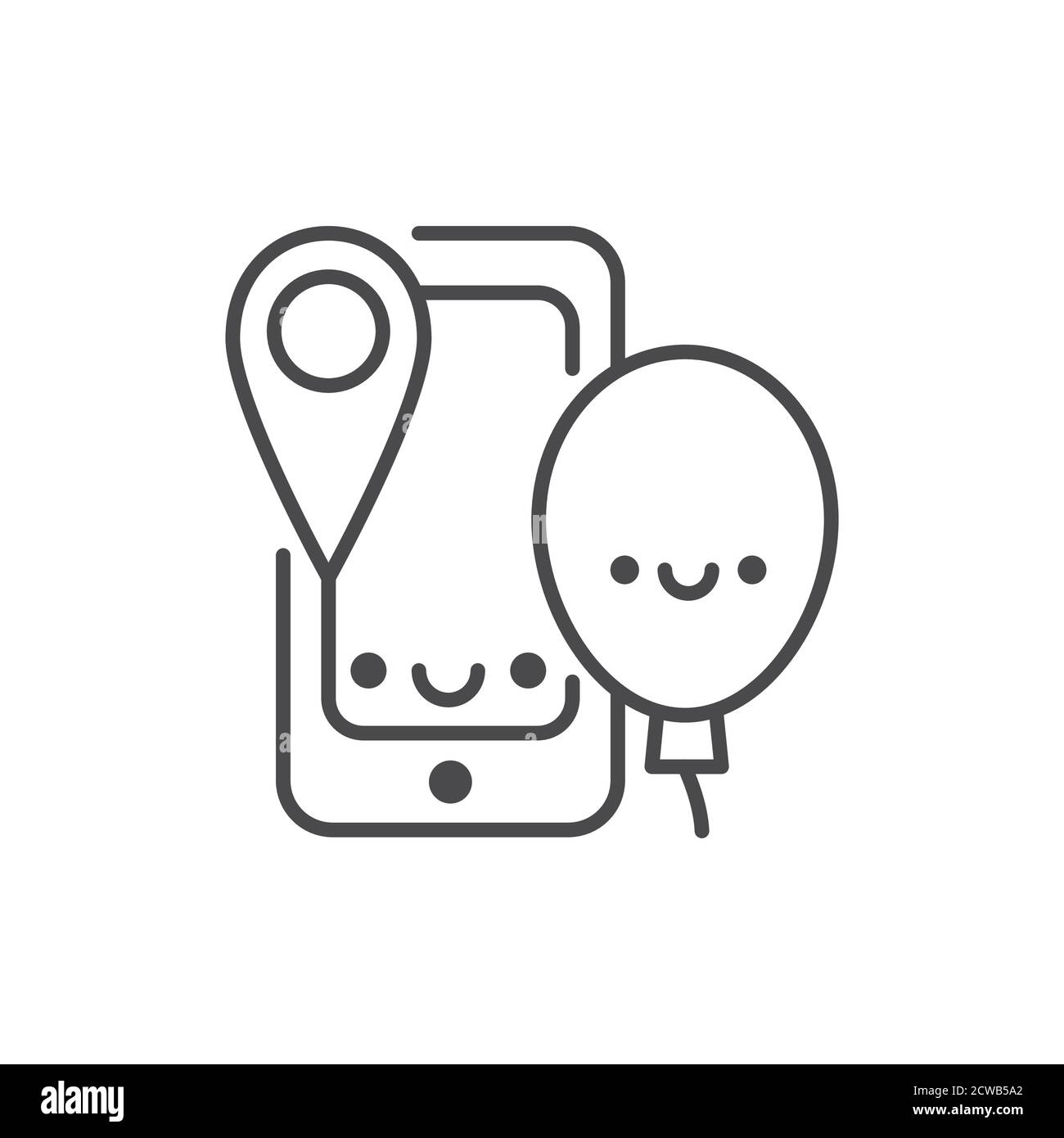 Choice location, design line black icon. Event management. Sign for web page, mobile app, button