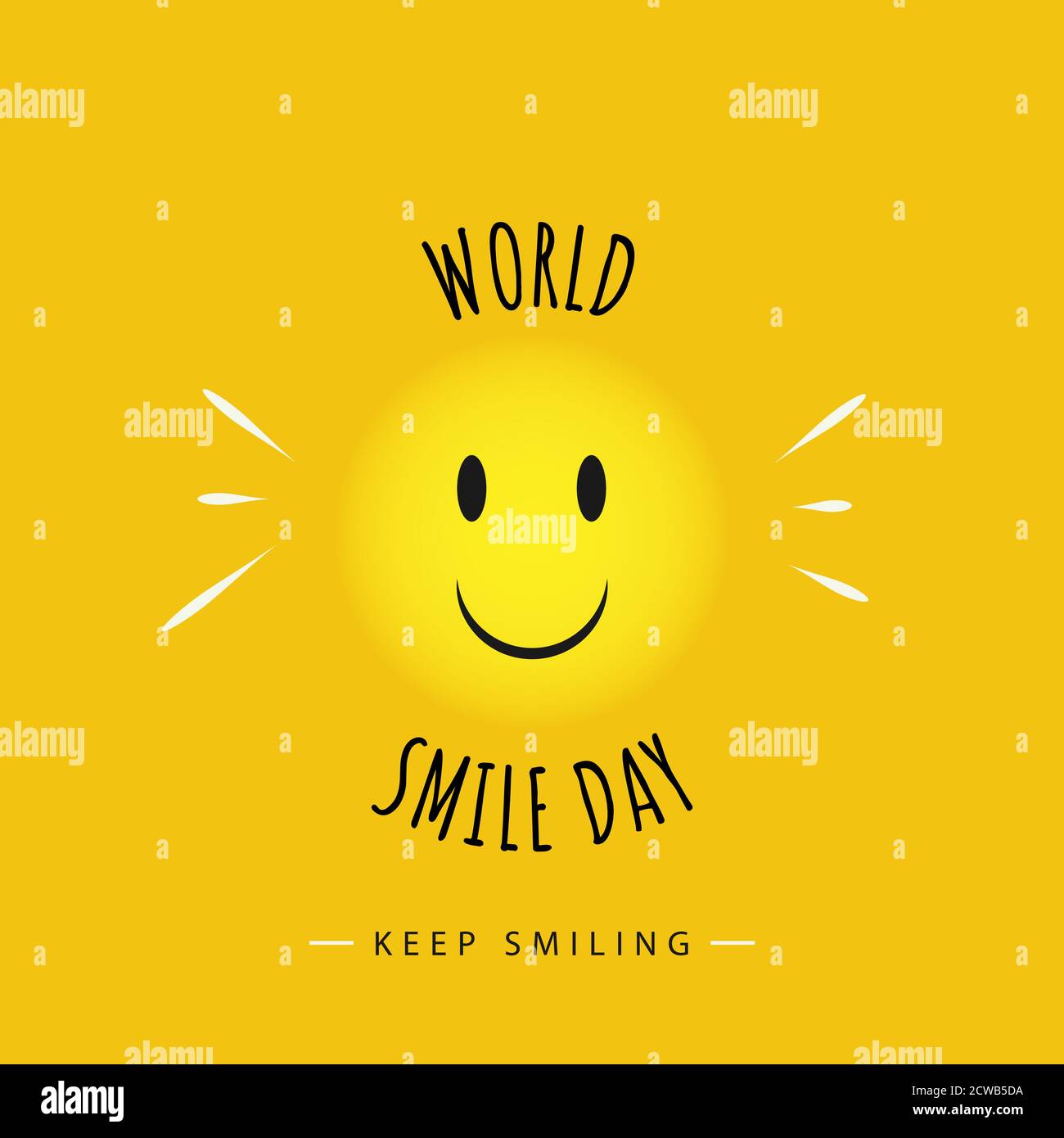 World Smile Day keep smiling emoji, cute emoticon poster, vector illustration Stock Vector