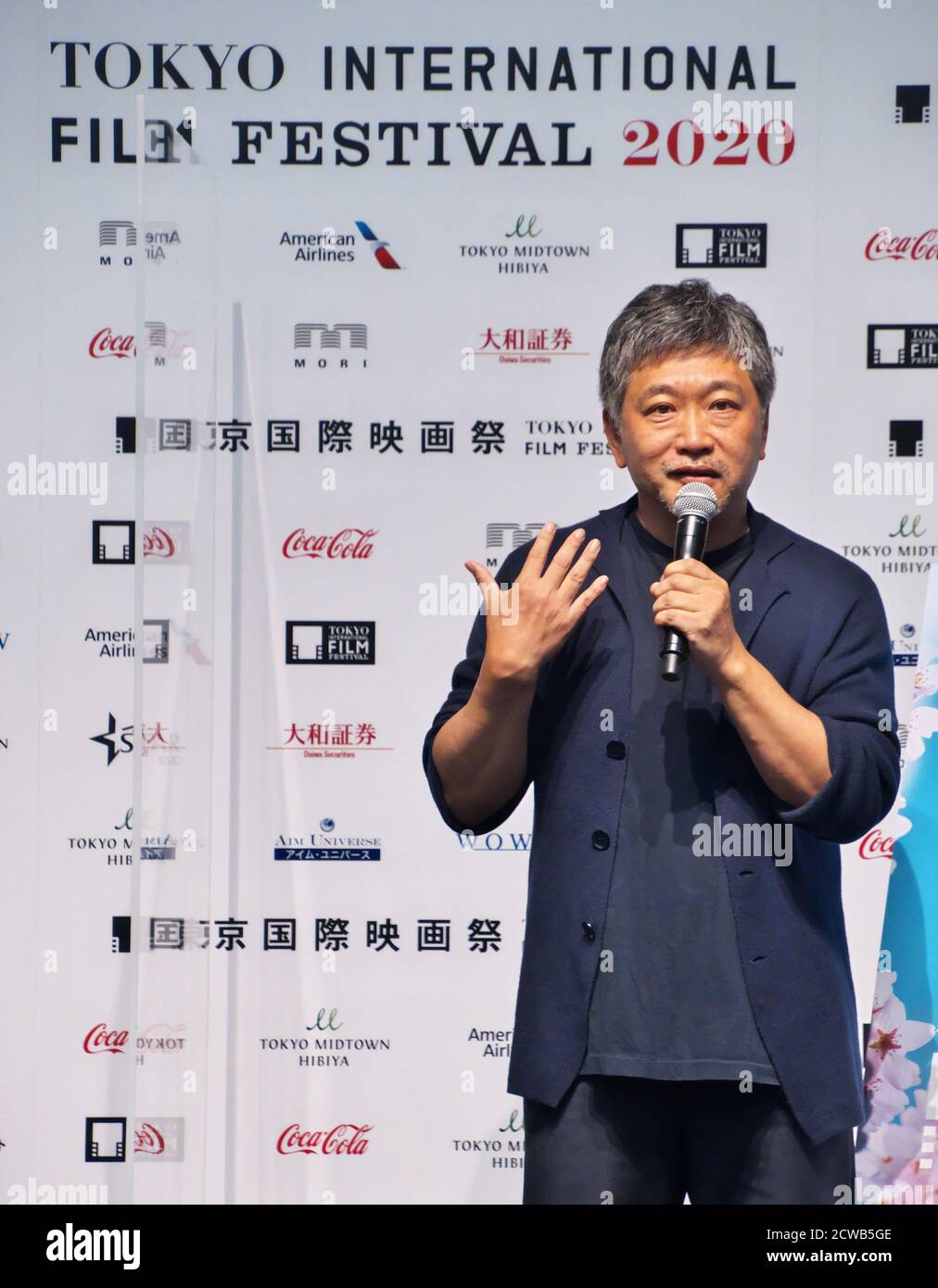 Director Hirokazu Kore-eda attends the press conference for the Tokyo International Film Festival 2020 in Tokyo, Japan on Tuesday, September 29, 2020. This year's Tokyo festival is held on October 31st to November 9th collaborate with Tokyo Filmex. 25 films are world premieres, and the remaining seven films Asian premieres in this event.     Photo by Keizo Mori/UPI Stock Photo