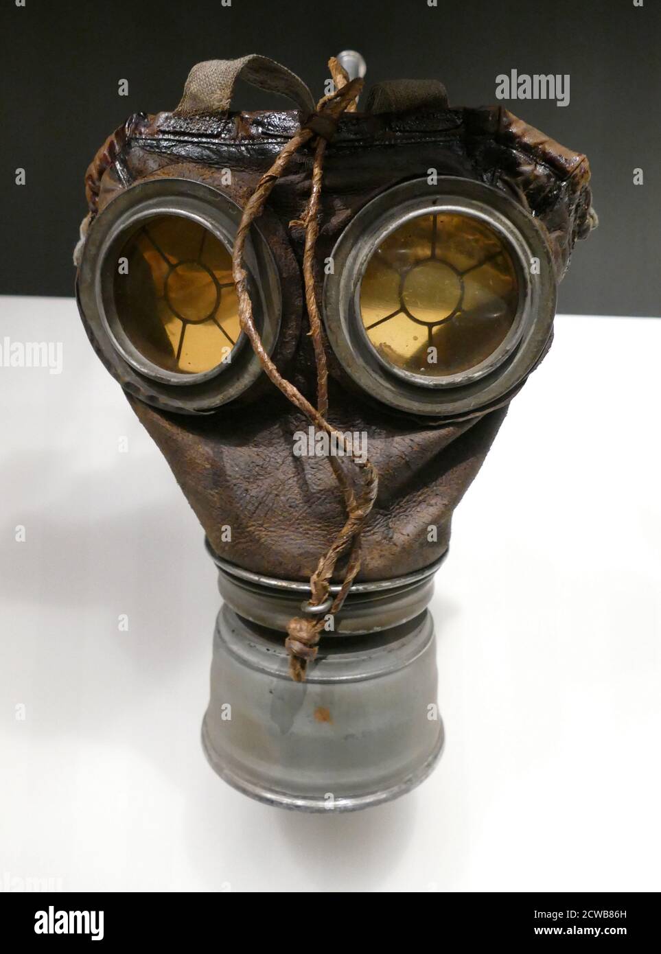 First World War gas mask for a horse used to haul artillery or other loads in Belgium. Circa 1916 Stock Photo