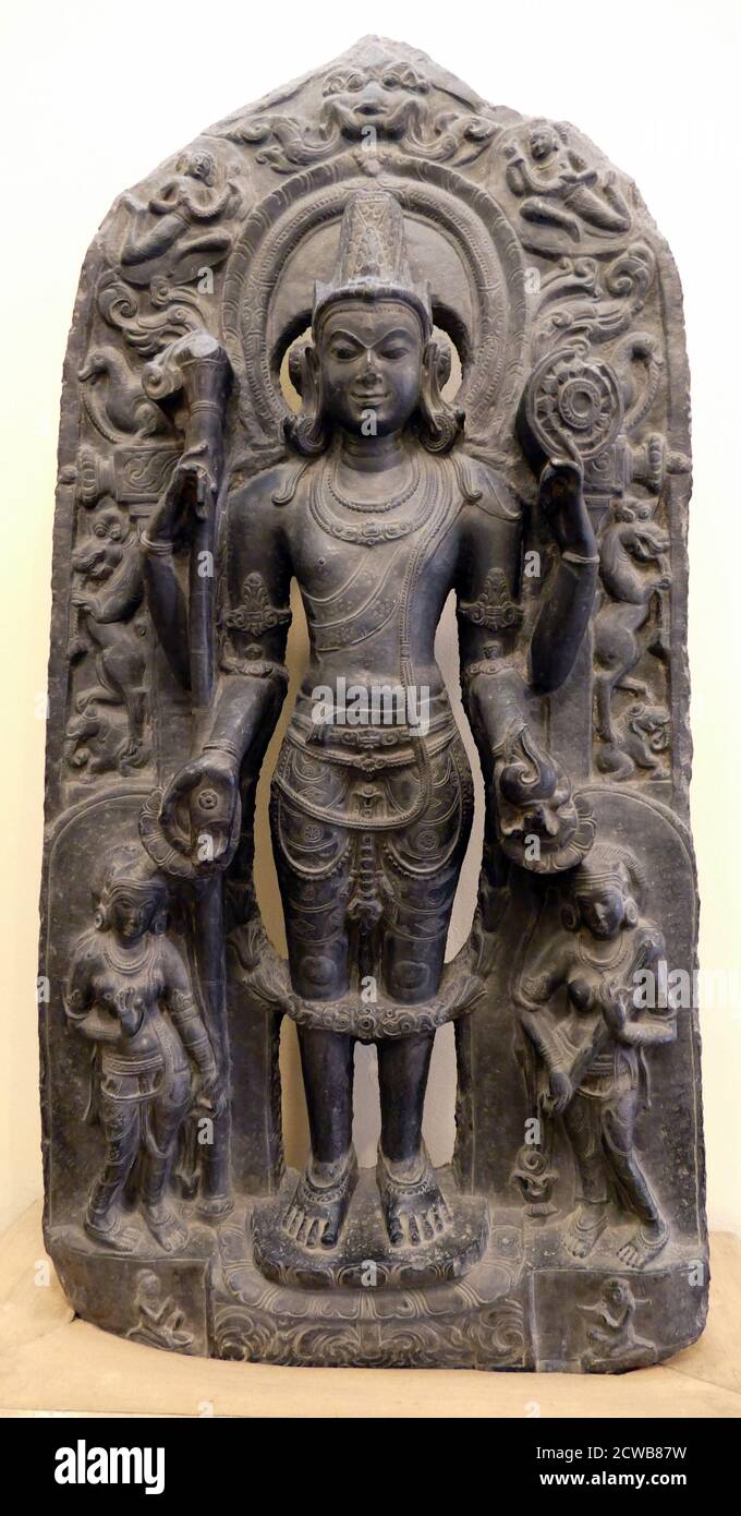 Stone statue of Vishnu, the God of Protection, Preservation of Good