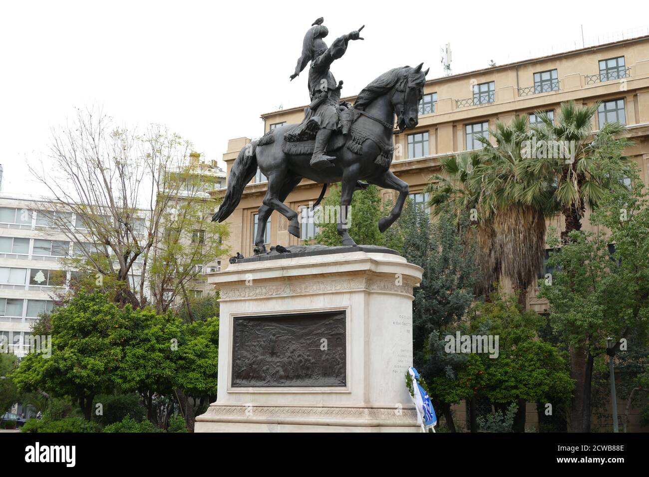 Statue of Theodoros Kolokotronis (1770-1843) a Greek general and the pre-eminent leader of the Greek War of Independence. Stock Photo