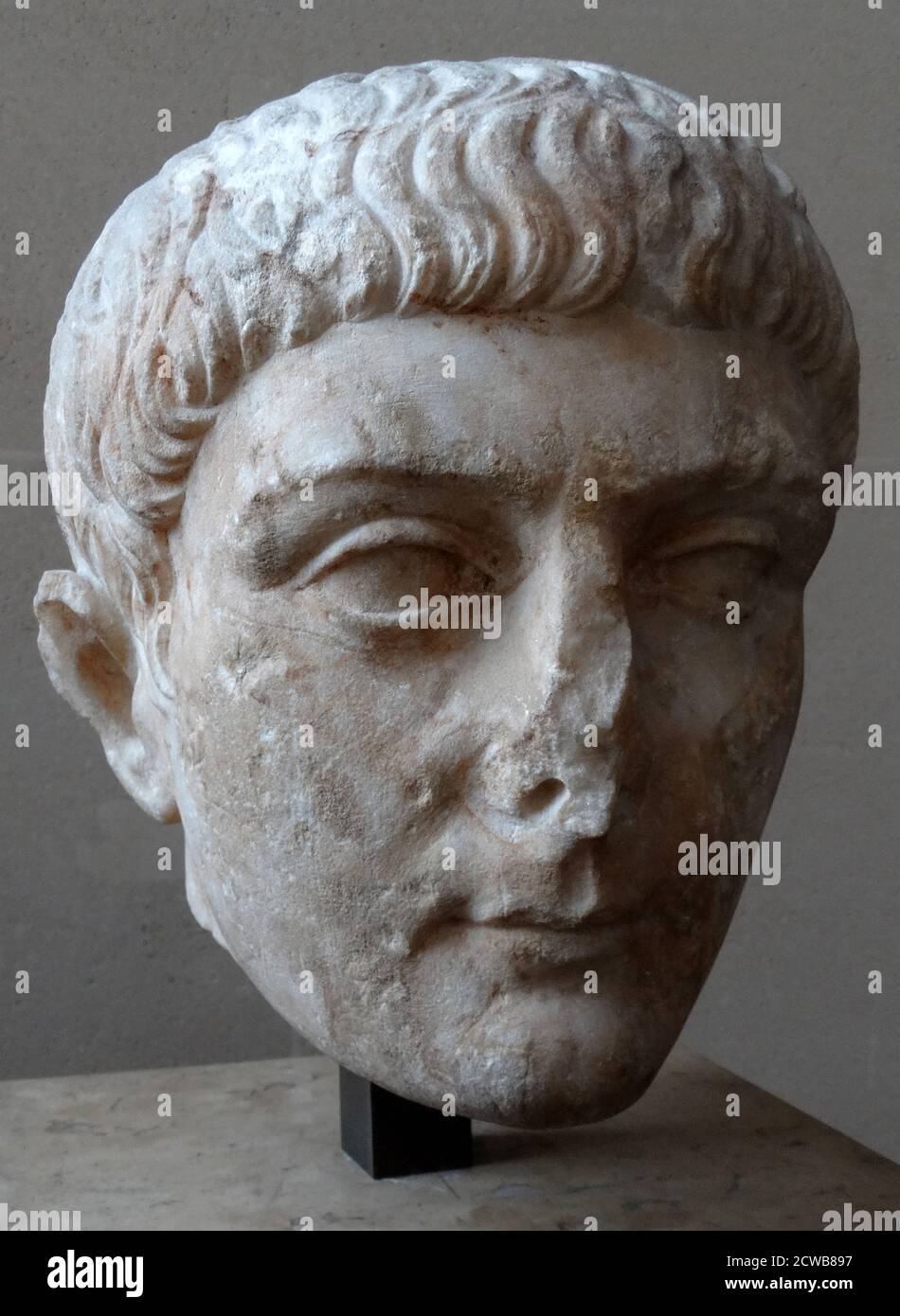 Marble bust of Nero Claudius Drusus (38 BC -9 BC) a Roman politician and military commander. Stock Photo