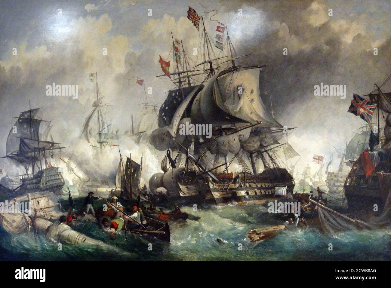 Painting titled 'The Battle Of Trafalgar' by the British artist William Stuart Stock Photo