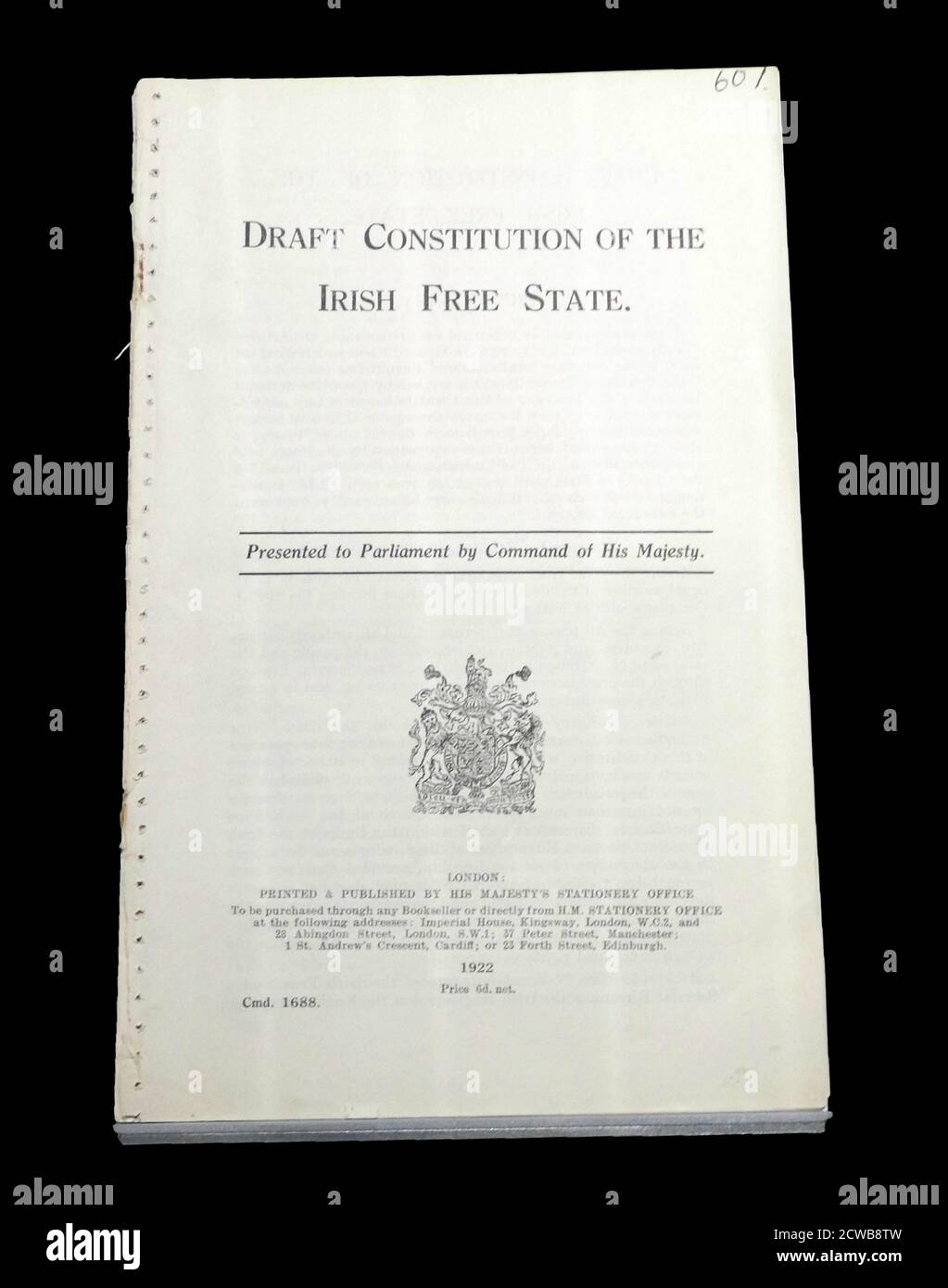 Draft constitution of the Irish Free Sate (Ireland), 1922 Stock Photo