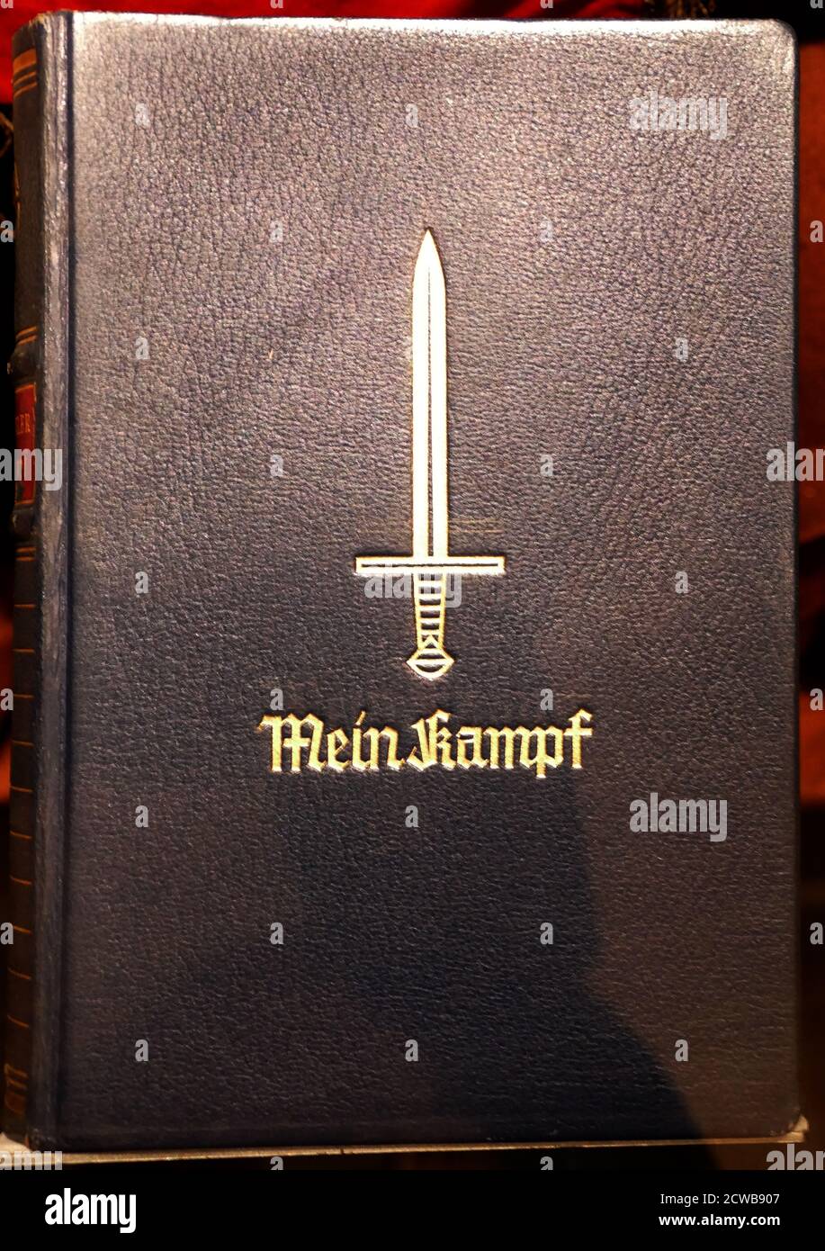 German edition of Mein Kampf (My Struggle or My Fight), autobiographical manifesto by Nazi Party leader Adolf Hitler. The work describes the process by which Hitler became anti-Semitic and outlines his political ideology and future plans for Germany. Volume 1 of Mein Kampf was published in 1925 and Volume 2 in 1926 Stock Photo