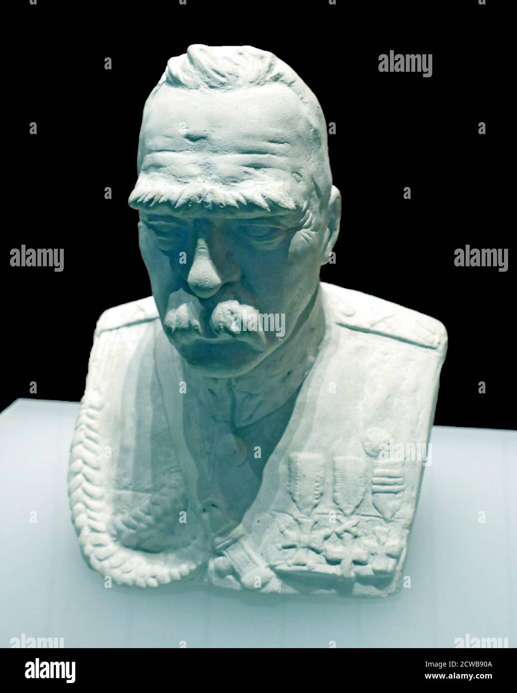 Bust of Jozef Klemens Pilsudski (1867 - 1935), Polish statesman who served as the Chief of State (1918-22) and First Marshal of Poland (from 1920). He was considered the de facto leader (1926-35) of the Second Polish Republic Stock Photo