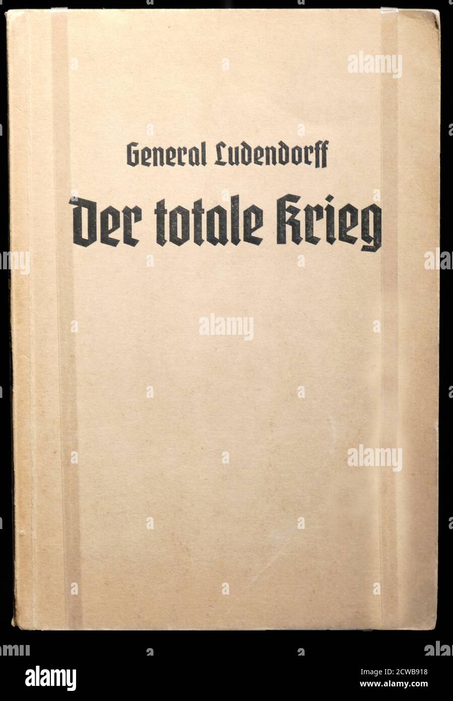Title page from 'Der Totale Krieg' 1935, by Erich Ludendorff (1865 - 1937); German general. From 1924 to 1928, he represented the German Volkisch Freedom Party in the Reichstag. Ludendorff developed the theory of 'Total War', which he published as Der Totale Krieg (The Total War) in 1935. In this work, he argued that the entire physical and moral forces of the nation should be mobilized Stock Photo