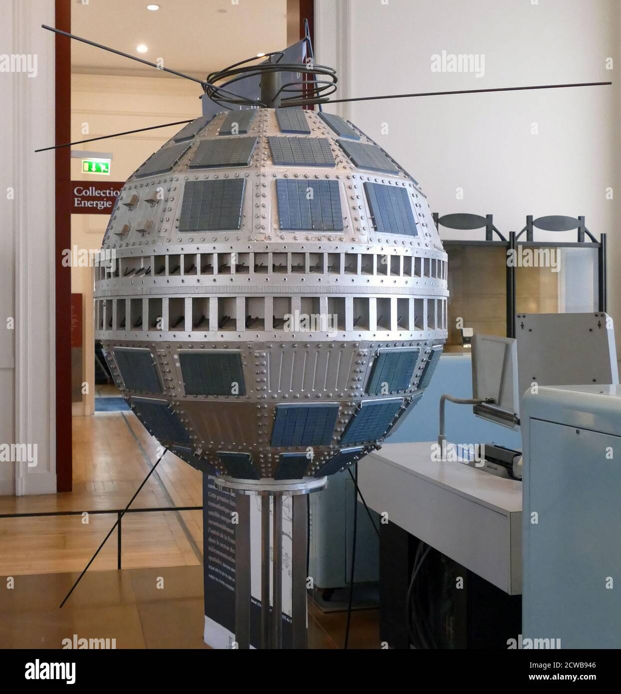 Model of the Telstar 1, a communications satellite launched by NASA on July 10, 1962 Stock Photo