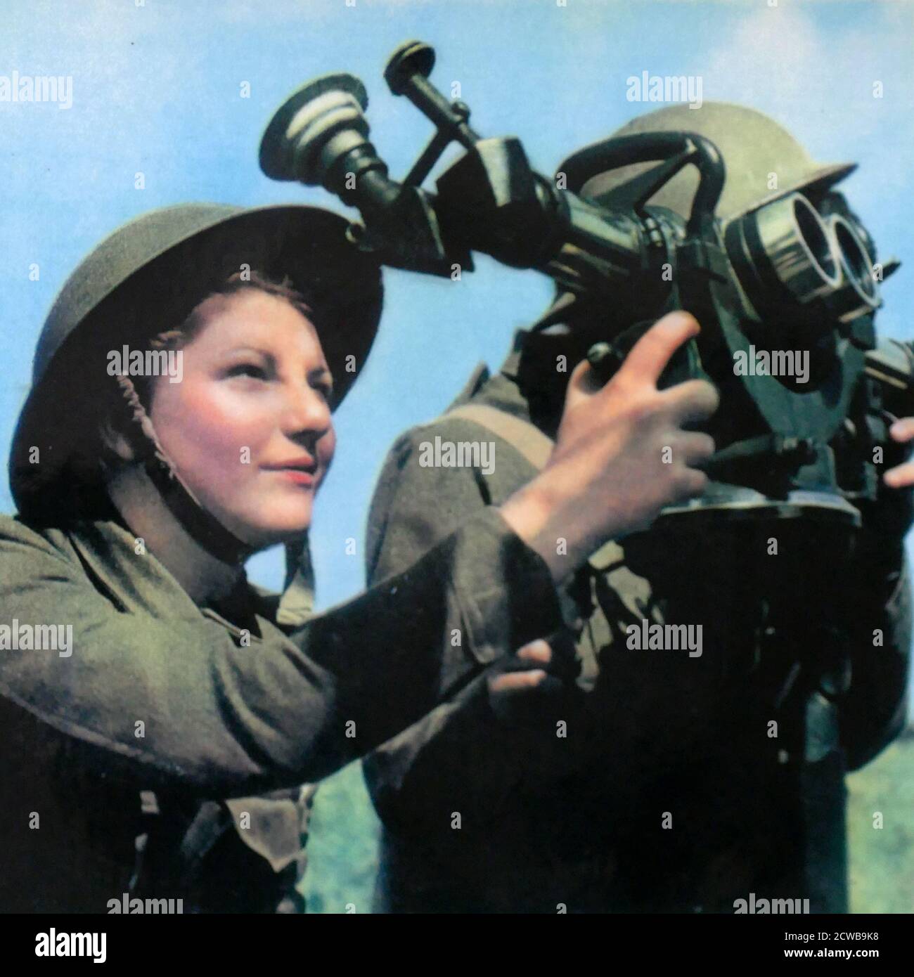 Women anti-aircraft gunner, England World War Two 1941 Stock Photo