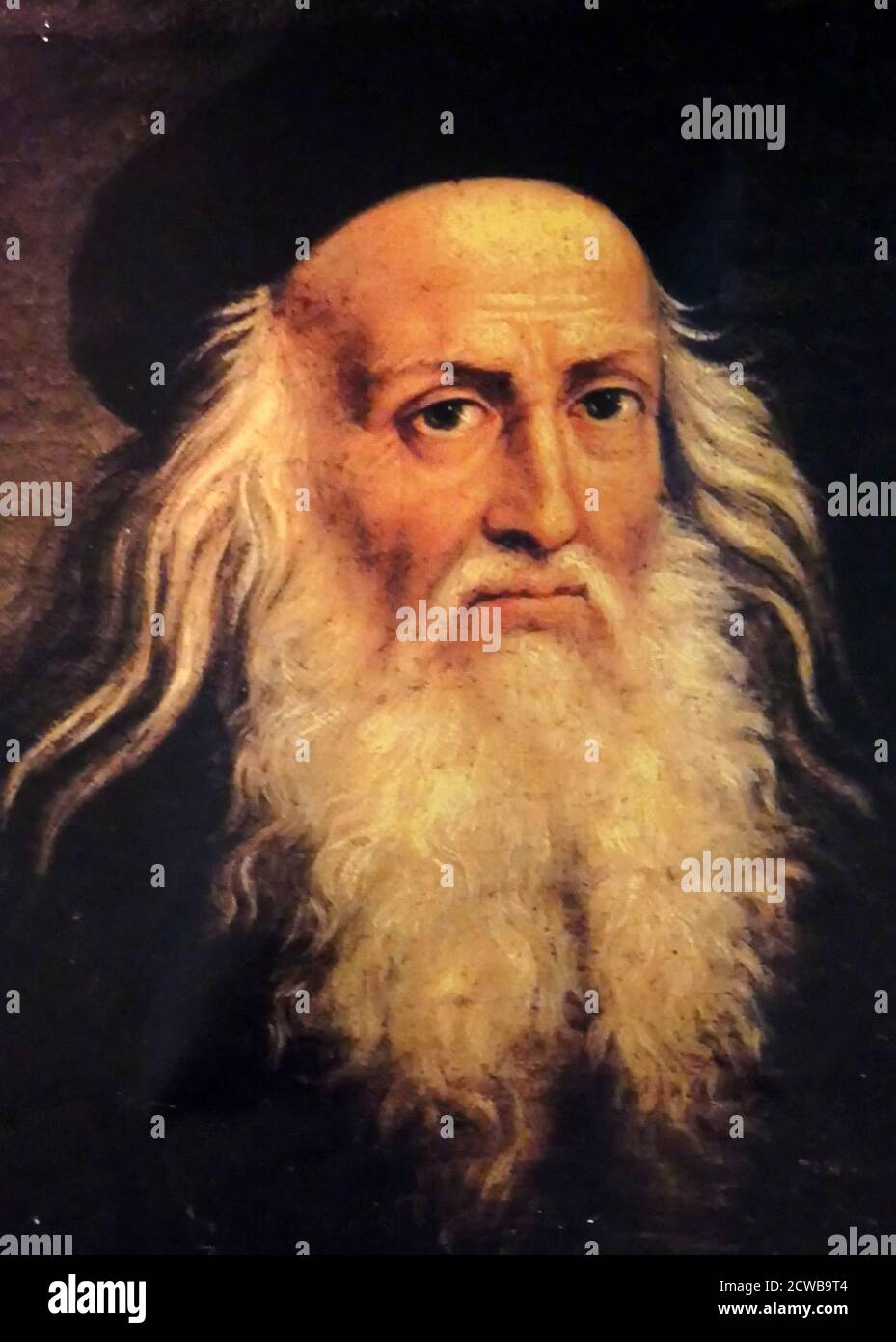 Portrait of Leonardo da Vinci (1452-1519) an Italian polymath of the Renaissance Stock Photo