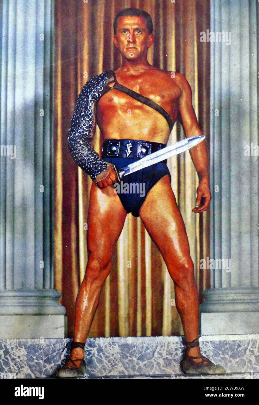 Kirk Douglas in the title role from the film 'Spartacus' 1960. Kirk Douglas (born Issur Danielovitch Demsky; December 9, 1916 - February 5, 2020) was an American actor, producer, director, and author. Stock Photo