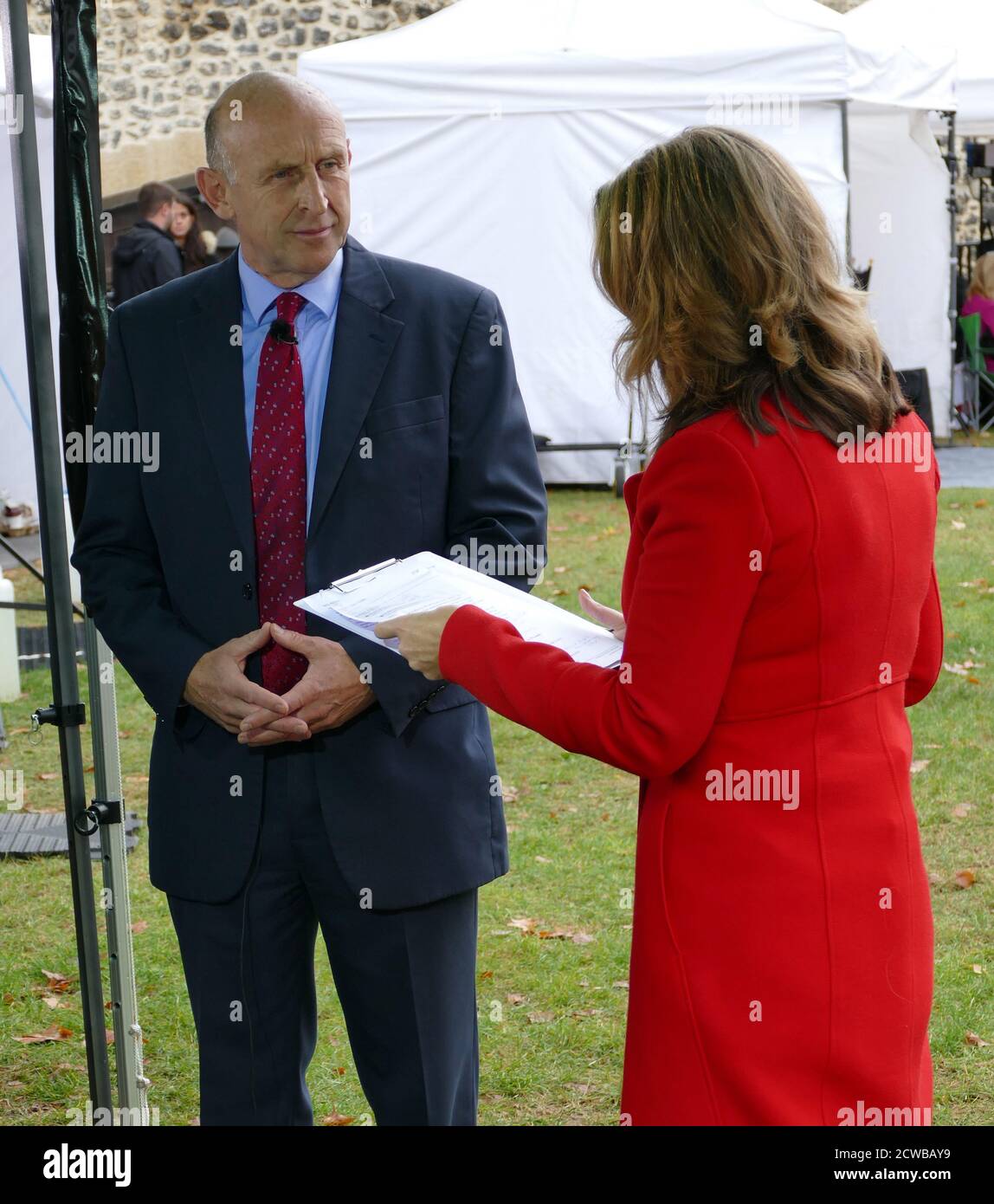 John Healey arrives to give media interviews, after returning to parliament after the prorogation was annulled by the Supreme Court. 25th September 2019. John Healey (born 1960); British Labour Party politician serving as Member of Parliament (MP) for Wentworth and Dearne since 1997 and Shadow Secretary of State for Housing since 2016. Stock Photo